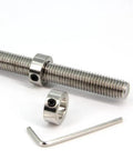 12mm Shaft Collar Lock Ring Set for Lead Screws, Nickel Plated Carbon Steel, 12 pack, shown with Allen key and T12 lead screw