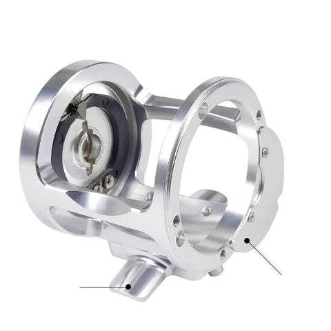 Heavy Duty Boat Fishing Reel For Sea Trolling And Drum Trolling, Corrosion Resistant CNC Aluminum Alloy Wire Cup detail