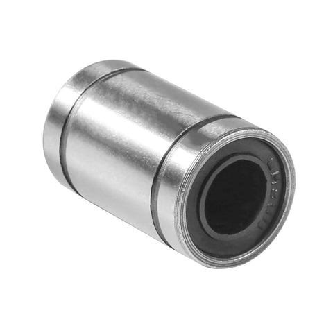LM8UU linear bearing with rubber seal, steel body, angled front view