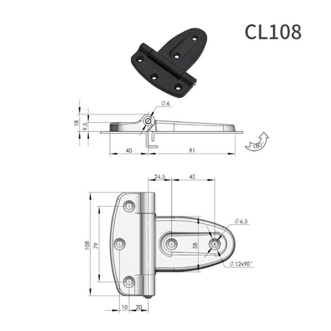 Heavy Duty Shed and Barn Door Hinges for Single or Double Doors Square Gate Hinge for Outdoor Sheds Playhouses and Barn Gates