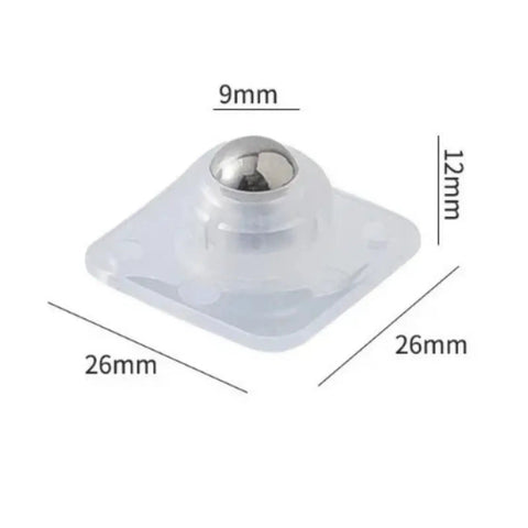 No Sweat Peel And Stick Casters With Whisper Quiet Swivel Rollers, 26mm square self-adhesive glide wheel for furniture.
