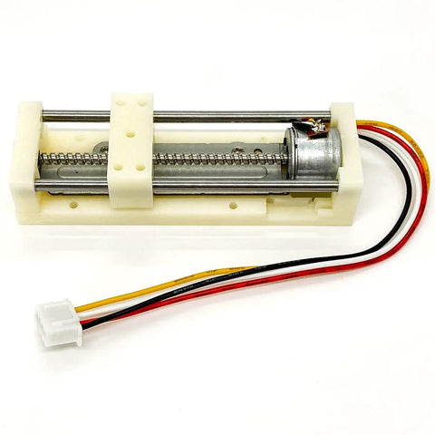 DC 5V micro 2-phase 4-wire stepper motor linear rail actuator with 48mm stroke and lead screw (Amazon)