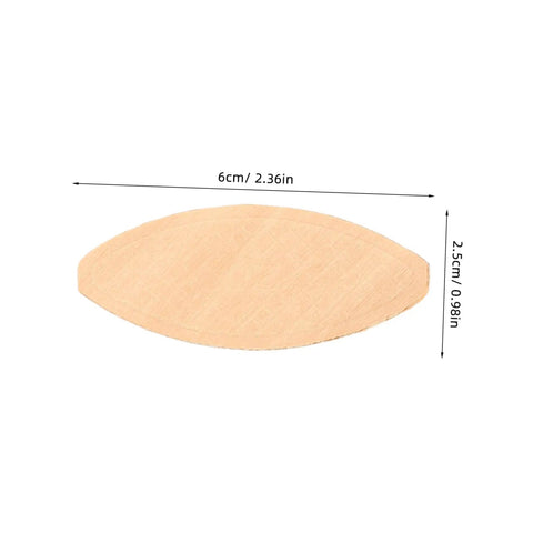 100 PC Wood Biscuits For Woodworking Pro Grade Slotting And Plywood Joinery Tool Easy Fit For Furniture Assembly, dimensions shown
