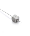Hella Sparkling Diamond Charm Spacer Beads For Slick DIY Silver Jewelry Craft Projects with smooth square bead design.