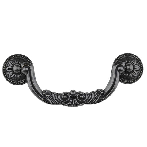 Four Pack Vintage Dresser Drawer Pull Handles 128mm Center To Center Antique Bronze And Black Zinc Alloy Drop Bail Cabinet Pulls