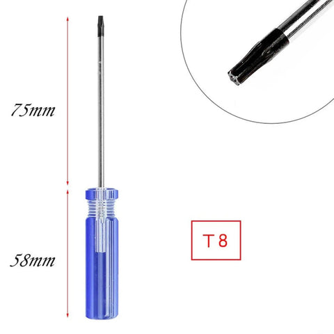 Top Precision Screwdriver Kit With T8 T9 And T10 Torx Bits Perfect For Fixing Xbox 360 Controllers Ps3 Hard Drives And Phones Without Bother Or Damage To Your Gear. T8 Torx screwdriver, 75mm shaft, blue handle for console and phone repair