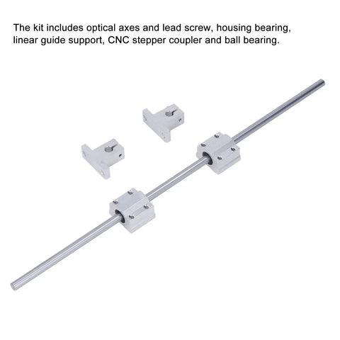 400 Millimeter T8 Lead Screw Kit With Optical Axes Lead Screw Nut Sliding Block Coupling Pillow Block Bearing For 3D Printer