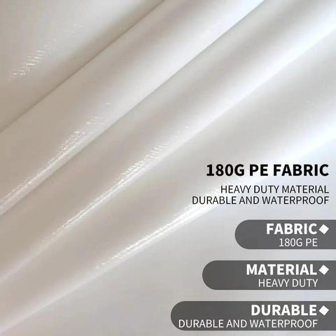 Close-up of 180g PE fabric for Ten By Twenty Foot Upgraded Carport Canopy Cover Replacement Top Only White Waterproof Heavy Duty PE Fabric For Garage Shelter Party Tent With Ball Bungees