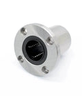 10mm Flange Linear Bearing LMF10UU For 3D Printer And CNC Rod Systems, Smooth Low Friction Guidance For Precise Motion, Durable High Quality Component With Easy Install And Long Life For Reliable Linear Travel. Silver 10mm flange linear bearing with black inner race