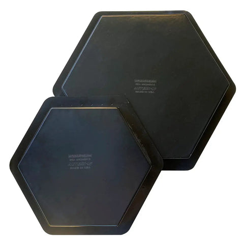 12 Inch Hexagon Stepping Stone Mold For DIY Concrete Garden Pathway Easy Reusable Stone Mold For Walkways Decorative Garden Statue And Path Mold Made In USA, two black hexagon molds