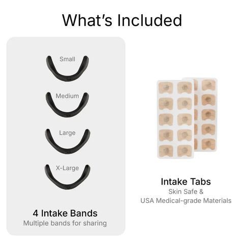 Magnetic Nasal Strips Starter Kit With Reusable Band And Tabs For Sleep Snoring Breathing And Sports Stronger Lift Than Traditional Nose Strips Four Sizes Fifteen Tabs Black included items