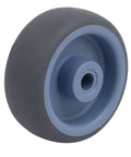 2 Inch Diameter TPR Wheel For Carts And Trolleys With 8.5mm Bore 49 By 22mm Size Quiet Roll Caster Wheel Pulley Roller Four Pieces Low Starting Resistance Smooth Mobility Gray And Blue front view