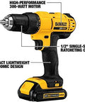 Boot Ready 20V Max Cordless Drill And Driver Combo Kit With 84 Piece Mechanic Tool Set, featuring a compact design and 300W motor.