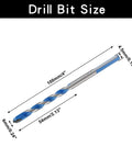 6mm masonry drill bit, blue-coated, 100mm long, carbide tip for concrete, tile and brick