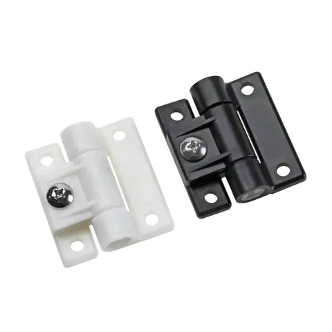 Adjustable Torque Cabinet Hinges With Damping For Smooth Soft Close White Finish 1 Piece Pack, white and black cabinet hinges displayed.