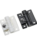 White Adjustable Torque Cabinet Hinge With Damping Soft Close Mechanism For Kitchen Cupboard Doors 1 Piece, shown in white and black versions.