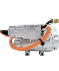 Straight Swap 365V Electric Ac Compressor Replaces SCEA8103020A For Byd Yuan S2 Ev with grey casing and orange hose.