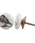100 Piece Black Ceramic Sparrow Drawer Knobs For Kitchen Cabinets Bedroom Dressers with detailed bird design