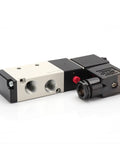 4V210-08 Quarter Inch PT Pneumatic Solenoid Valve Pilot Operated 2 Position 5 Way Aluminum Alloy Body DC24V, front view