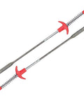 Flexible Claw Grabber Pickup Tool With Long Reach And Curved Grip For Hard To Reach Crevices, featuring red handles and metal claws