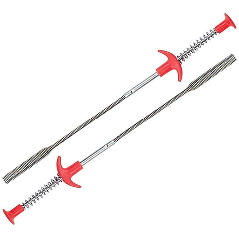 Flexible Claw Grabber Pickup Tool With Long Reach And Curved Grip For Hard To Reach Crevices, featuring red handles and metal claws