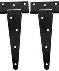 Heavy Duty Wood Gate Hinges With Extended T Shape Design And Slotted Bearing For Easy Install Black Iron Construction Built To Last