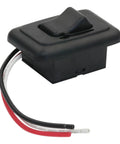 Heavy Duty 12V Dimmer Switch Toggle Universal Rv Marine Boat Led Halogen Lighting, side view with wires, smooth black finish.