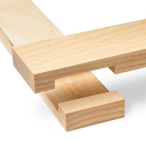 Close-up of wooden joint demonstrating Half Lap Jig For Woodworking That Makes Tight Clean Joints Easy On Any Router Table