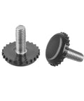 Close-up of Stainless Steel 1/4-20 Threaded Furniture Leveling Feet For Outdoor Chairs Tables And Cabinets Adjustable Levelers