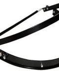 Durable Aluminum Visor Bracket for Full-Brim Hard Hats, No-Fuss Black Clip-On Mount, Lightweight, Side Angle View.