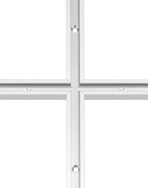 Aluminum T Track Kit 8 Pack 48 Inch Universal Double Cut Profile with heavy duty predrilled mounting holes and screws close-up