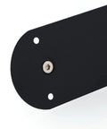 Close-up of 11 Inch Stainless Steel Gate Handle With Matte Black Finish, Easy Push Pull Plate showing mounting holes.