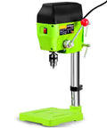 Piefeak Electric Bench Drill Press Stand With 480W Motor For Mini Drilling Machine, green color, ideal for DIY projects.