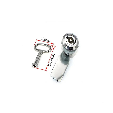 Stainless Steel 18mm Cam Lock Cylinder Lock for Industrial Cabinets, Heavy Duty Tool Lock with Key, shown with dimensions