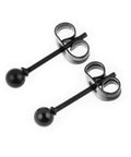 316L Surgical Steel Black Ball Stud Earrings Set for Men and Women Hypoallergenic Nickel Free Cartilage Ear Rings Three Pairs of 3mm Ball Studs Go To Everyday Wear Minimalist Ear Jewelry, black stud pair