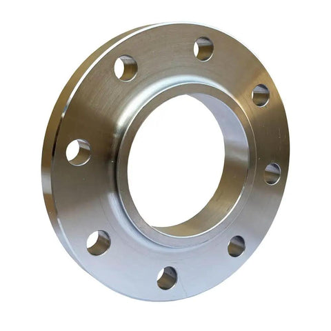 4 Inch Carbon Steel Slip On Flange With Neck Forged A105 Raised Face Class 150 ASME B16 5 2020 shown from front angle