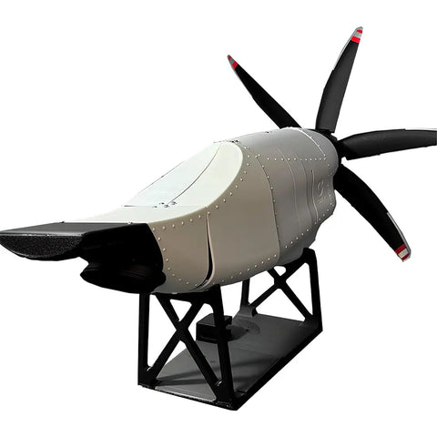 T56 A15 Turboprop Engine Scale Model Kit For C 130 Hercules With Working Propeller Realistic Internal Components Hands On STEM Display For Aviation Enthusiasts And Learners, on stand
