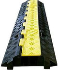 Heavy Duty Cable Protector Ramp 2 Channel 35 Inch Cord Cover With 32000 Lbs Capacity Rubber Speed Bump Black And Yellow