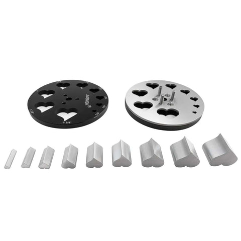 Disc Cutter Set Of 9 Entangled Heart Punches For Jewelry Making Pendants And Bracelets, SKH9 Steel Mold, front view