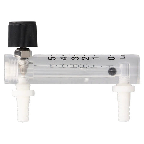 0-5 LPM Panel Mount Gas Flowmeter For Air Adjustable Flow Meter With Clear Scale And Transparent Wall 4 Percent Accuracy Easy Reading For Air Systems Labs And DIY Friendly Industrial Panel Installations shown in horizontal position