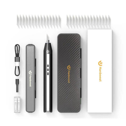 Cordless Ultrasonic Craft Cutter Kit For DIY Projects Multi Material Cutter For Acrylic EVA Leather PLA PVC Resin Rubber Wood Wireless Design Pro Grade Beast Mode Precision And Versatile Crafting, shown with accessories and packaging.