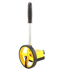 SENECESLI Portable Measuring Wheel 0-9999.9m, Mini Distance Measurer with Telescopic Handle, Mechanical Dial, WearResistant TPR Wheel for Surveyors, Construction, Farming, Machined (small) in yellow and black.