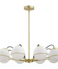 8-Light Chandelier In Opal Gold Ceiling Fixture With Dimmable Glow For Dining Room Living Room Or Kitchen Island E26 Base Bulbs Not Included