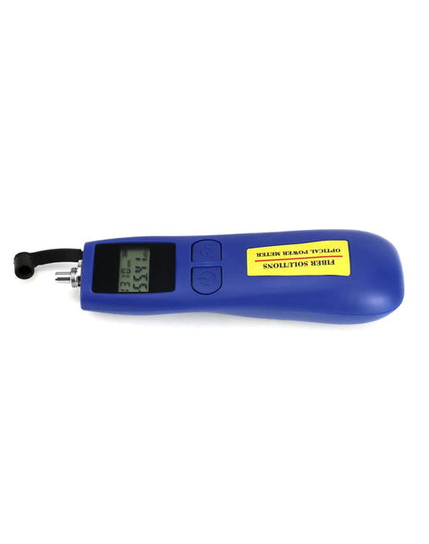 Optical Power Meter with Universal 2.5mm Interface and Wide Range from Minus 70 to Plus 10 dBm for Fiber Optic Testing, blue device