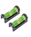 2Pack Magnetic Bubble Levels With Heavy Duty Iron Grip Solid Acrylic Spirit Level, compact green body for precise wall leveling.