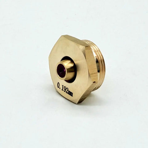Ruby 0.192mm EDM Wire Guide Nozzle Tip For EDM Wire Cutting Machines, high precision core, angled view.