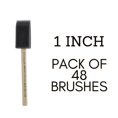 1 Inch Poly Foam Brush Set Pack Of 48 For Smooth, Even Paint Application with ergonomic handles and pro grade quality.