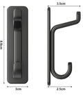 Five Pack Heavy Duty Adhesive Wall Hooks That Hold Up To 22 Lbs No Drill Install Easy On Clean Removal Sleek Black Finish
