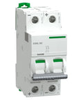 Tough As A Brick Two Pole Miniature Circuit Breaker Offering Foolproof Three Amp Power Shield And A Clean Layout For Hassle Free Home Or Garage Electrical Fixes, compact, white, dual pole design.