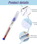 Five Piece Long Head Deep Hole Markers Set For DIY Projects 20mm Reach Waterproof Permanent Metal Marking Pens with clear features.